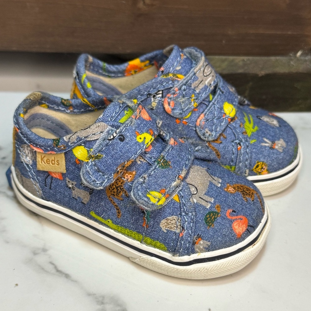 Keds Infant Safari Animal Pattern Sneakers Denim Size 1
